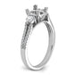 14k White Gold 3/8 Ct. Lab Grown Diamond VS/SI+ G+ 1 Ct. Center Oval Engagement Ring