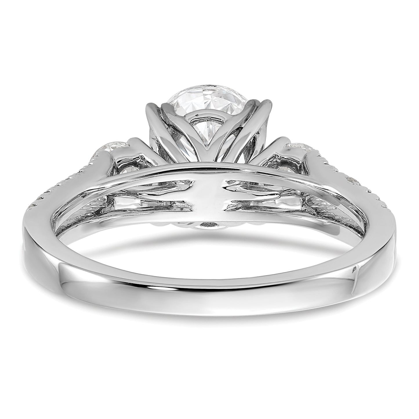 14k White Gold 1/2 Ct. Lab Grown Diamond VS/SI+ G+ 1 1/2 Ct. Center Oval Engagement Ring