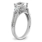 14k White Gold 1/2 Ct. Lab Grown Diamond VS/SI+ G+ 1 1/2 Ct. Center Oval Engagement Ring