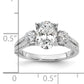 14k White Gold 1/2 Ct. Lab Grown Diamond VS/SI+ G+ 1 1/2 Ct. Center Oval Engagement Ring