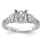 14k White Gold 1/2 Ct. Lab Grown Diamond VS/SI+ G+ 1 1/2 Ct. Center Oval Engagement Ring