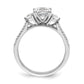 14k White Gold 3/4 Ct. Lab Grown Diamond VS/SI+ G+ 1 Ct. Center Cushion Engagement Ring