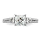 14k White Gold 3/4 Ct. Lab Grown Diamond VS/SI+ G+ 1 Ct. Center Cushion Engagement Ring