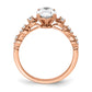 14k Rose Gold 1/8 Ct. Lab Grown Diamond VS/SI+ G+ 1 Ct. Center Oval Engagement Ring