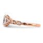 14k Rose Gold 1/8 Ct. Lab Grown Diamond VS/SI+ G+ 1 Ct. Center Oval Engagement Ring