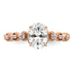 14k Rose Gold 1/8 Ct. Lab Grown Diamond VS/SI+ G+ 1 Ct. Center Oval Engagement Ring