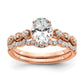 14k Rose Gold 1/8 Ct. Lab Grown Diamond VS/SI+ G+ 1 Ct. Center Oval Engagement Ring