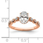 14k Rose Gold 1/8 Ct. Lab Grown Diamond VS/SI+ G+ 1 Ct. Center Oval Engagement Ring