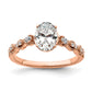 14k Rose Gold 1/8 Ct. Lab Grown Diamond VS/SI+ G+ 1 Ct. Center Oval Engagement Ring