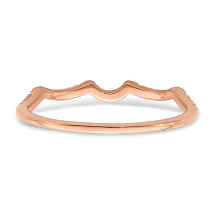 14K Rose Gold 1/15 Carat Diamond Contoured Complete Wedding Band
