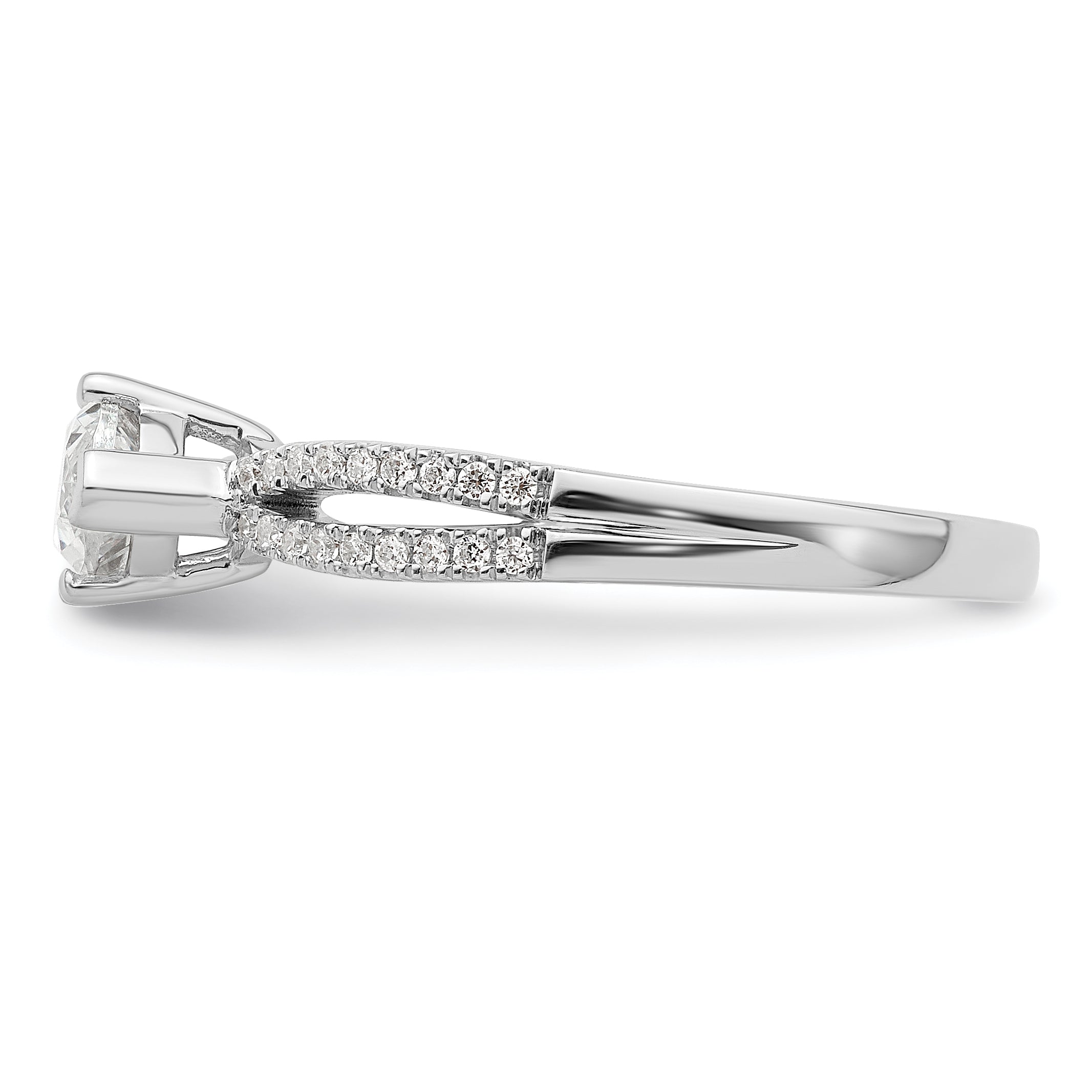 14K White Gold East West (Holds 3/4 Carat (9.2X5.00mm) Marquise Center) 1/8 Diamond Semi Mount Engagement Ring