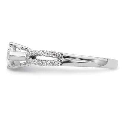 14K White Gold East West (Holds 3/4 Carat (9.2X5.00mm) Marquise Center) 1/8 Diamond Semi Mount Engagement Ring