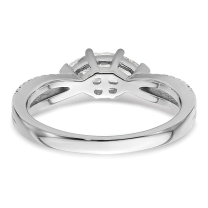 14K White Gold East West (Holds 3/4 Carat (9.2X5.00mm) Marquise Center) 1/8 Diamond Semi Mount Engagement Ring