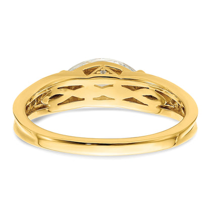 14K Two Tone East West (Holds 3/4 Carat (9.2X5.00mm) Marquise Center) 1/8 Diamond Semi Mount Engagement Ring