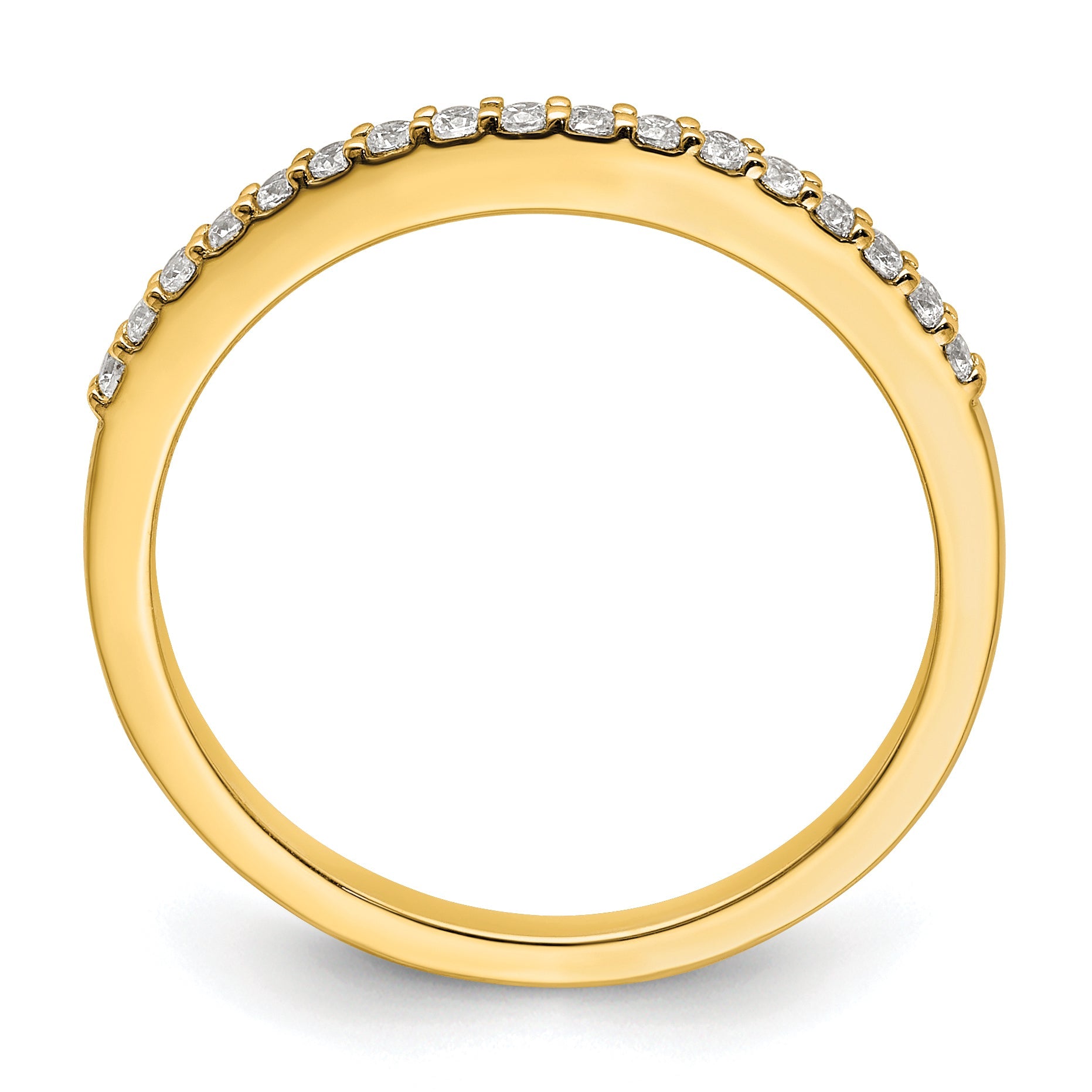 14K Yellow Gold 1/6 Carat Diamond Contoured Complete Wedding Band