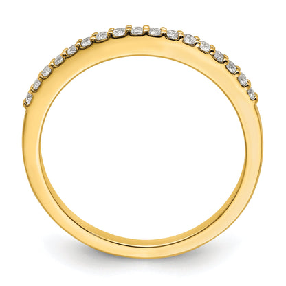 14K Yellow Gold 1/6 Carat Diamond Contoured Complete Wedding Band