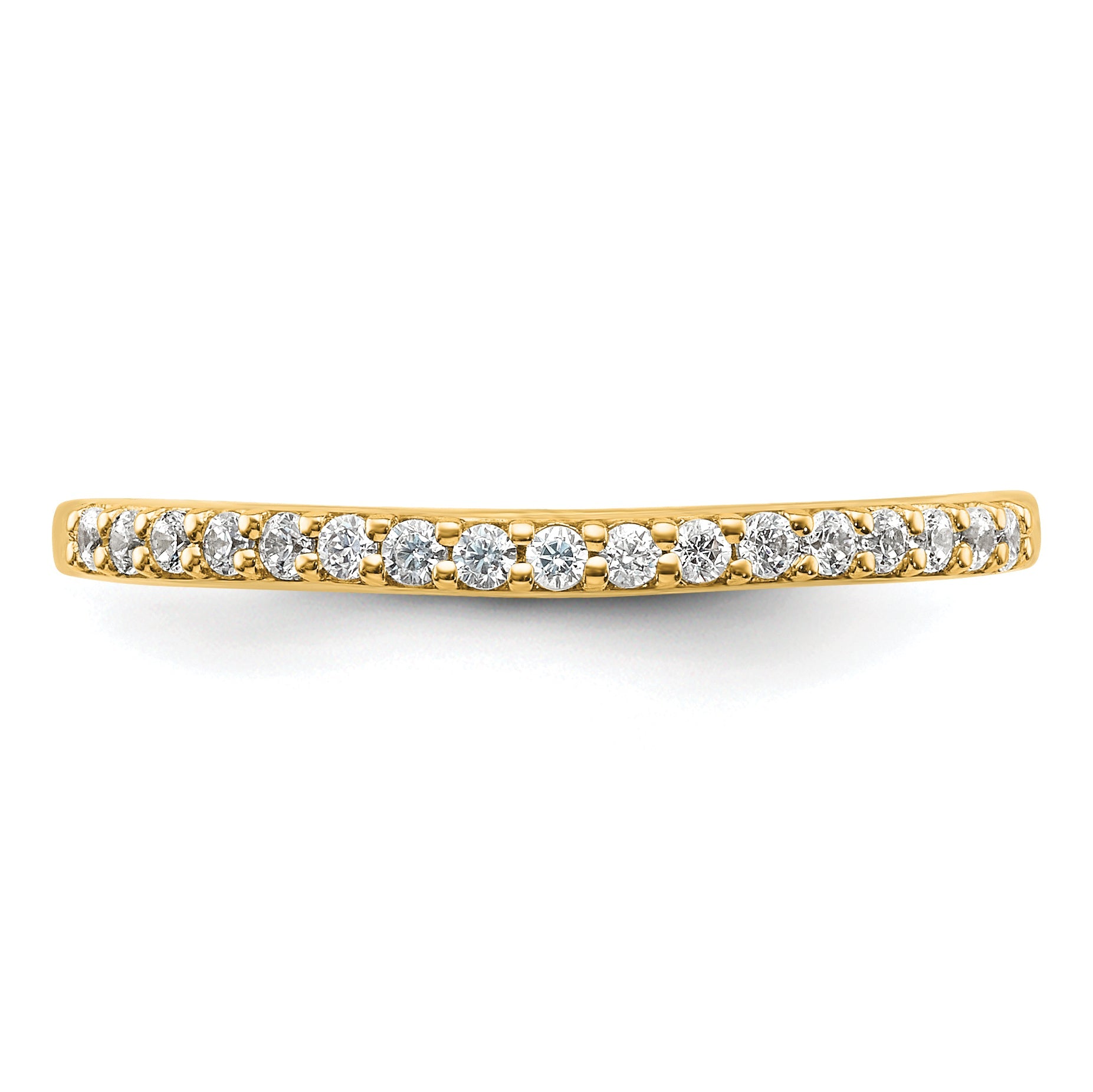 14K Yellow Gold 1/6 Carat Diamond Contoured Complete Wedding Band