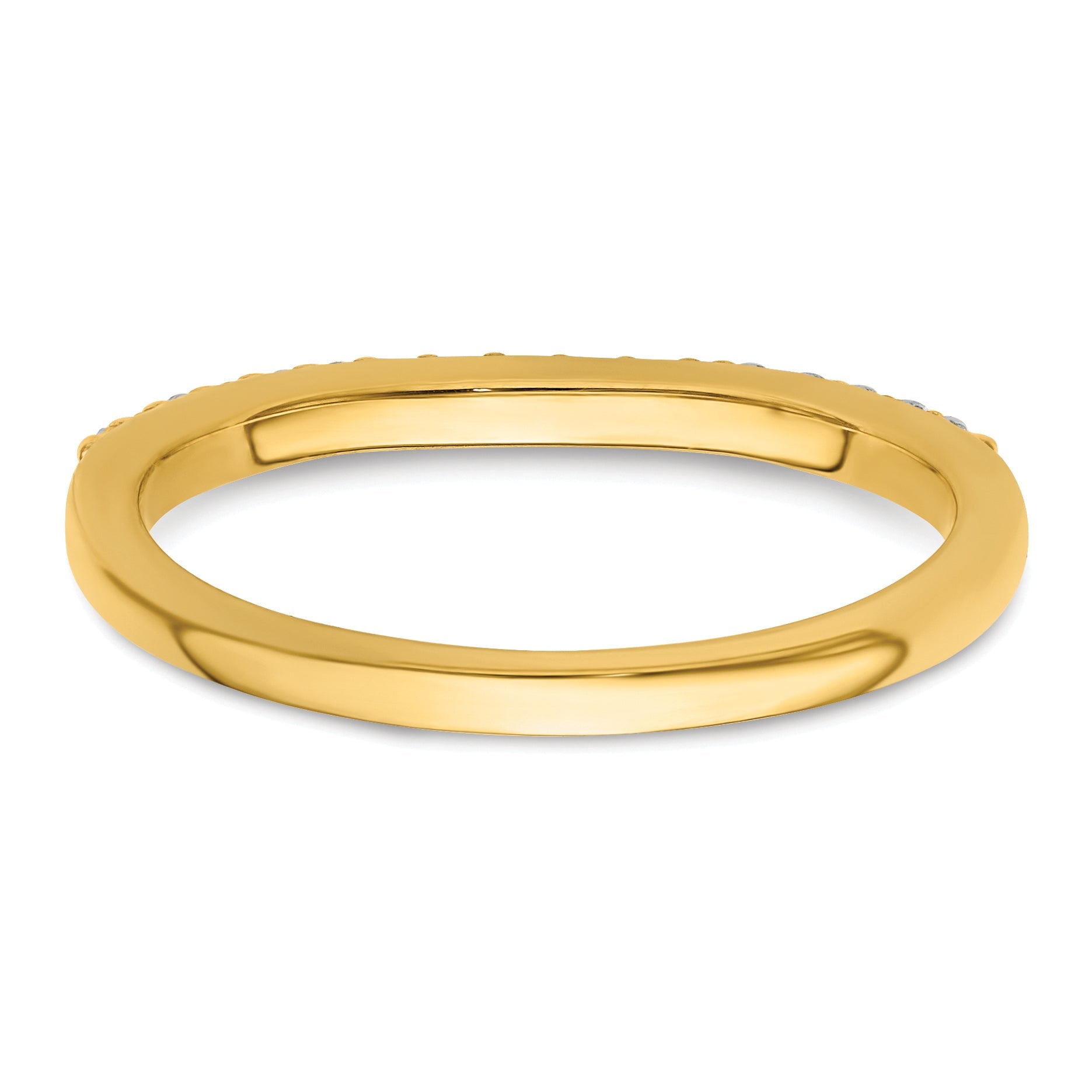14K Yellow Gold 1/6 Carat Diamond Contoured Complete Wedding Band