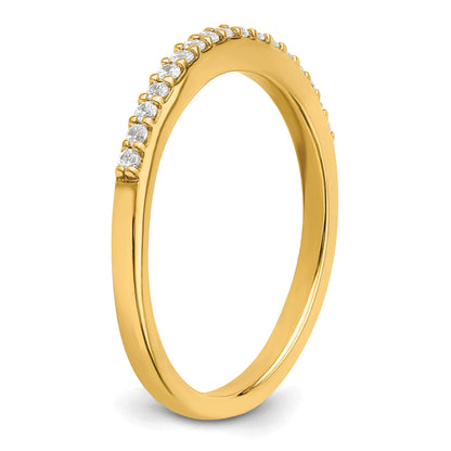 14K Yellow Gold 1/6 Carat Diamond Contoured Complete Wedding Band