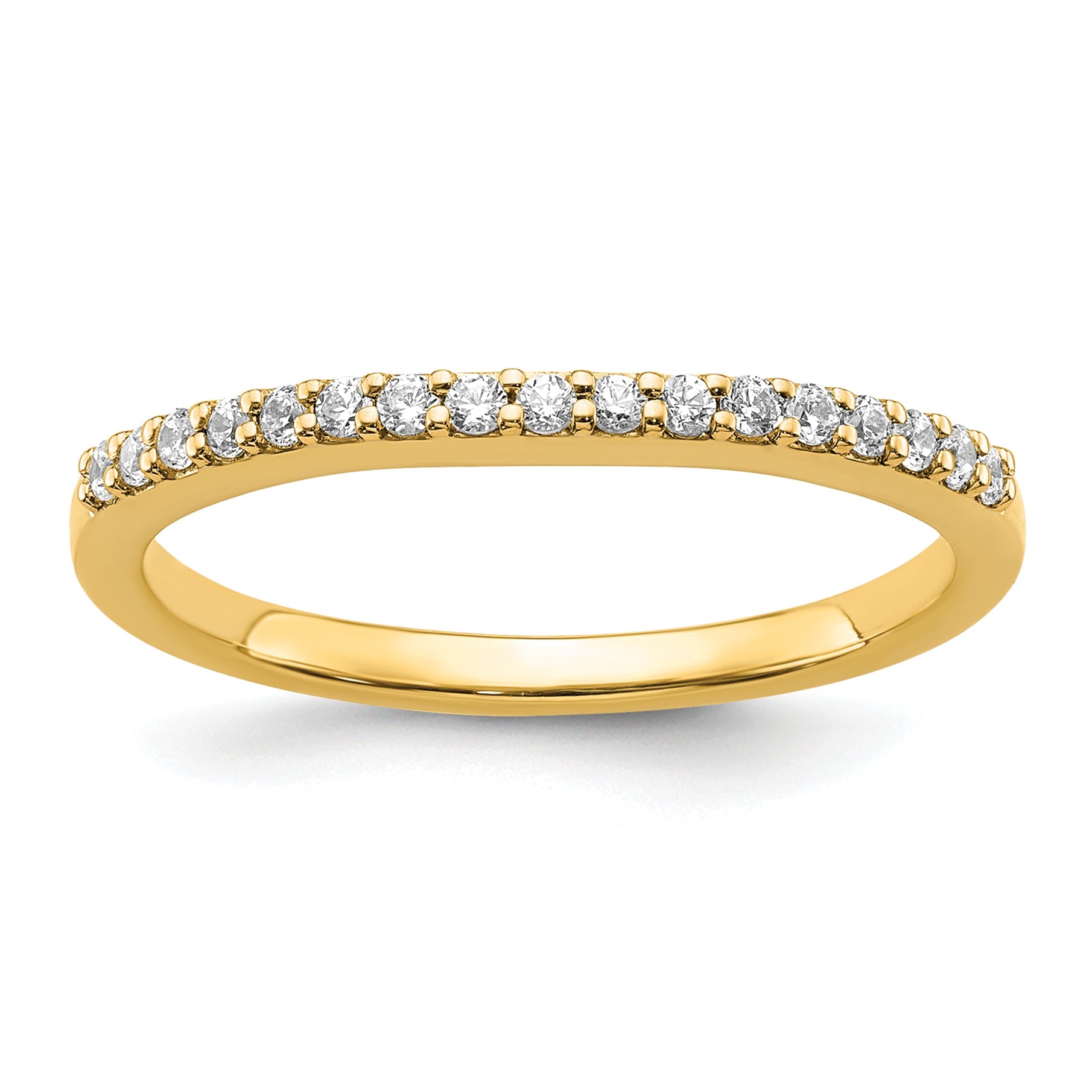 14K Yellow Gold 1/6 Carat Diamond Contoured Complete Wedding Band