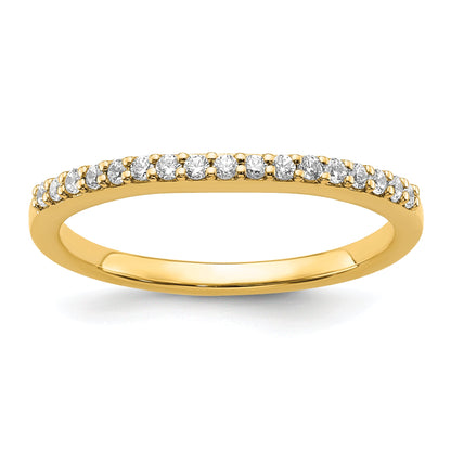 14K Yellow Gold 1/6 Carat Diamond Contoured Complete Wedding Band