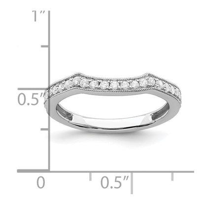 0.12 Ct. Natural Diamond 14k White Polish Matching Wedding Wedding Band Ring (Custom Order)