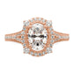 14k Rose Gold 3/8 Ct. Lab Grown Diamond VS/SI+ G+ 1 Ct. Center Oval Engagement Ring