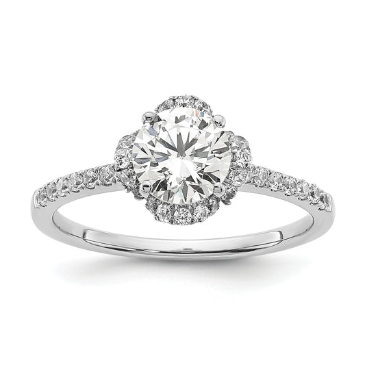 14K White Gold Lab Grown Diamond VS/SI+ G+ Round Engagement. Ring