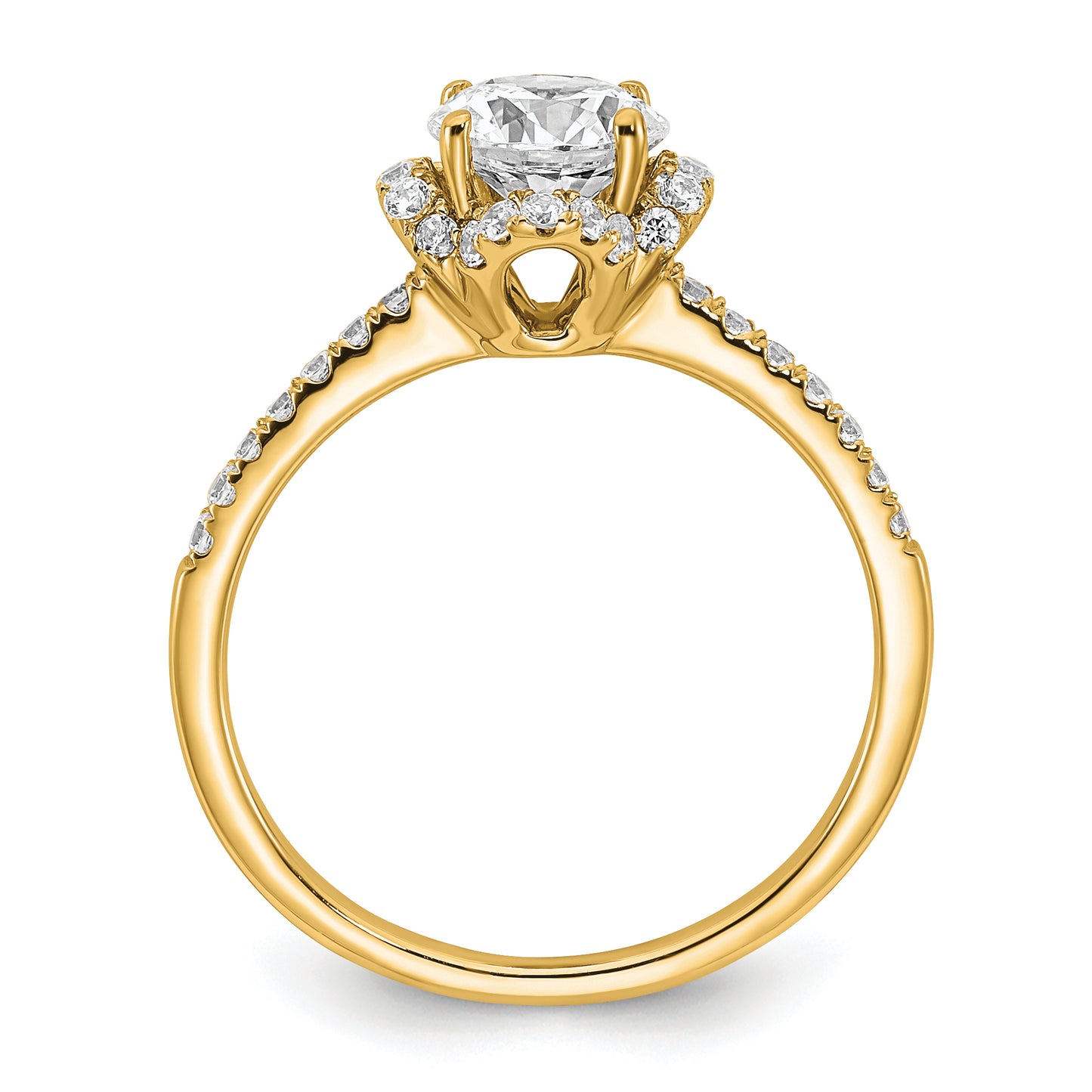 14k Yellow Gold Lab Grown Diamond VS/SI+ G+ Round Engagement. Ring