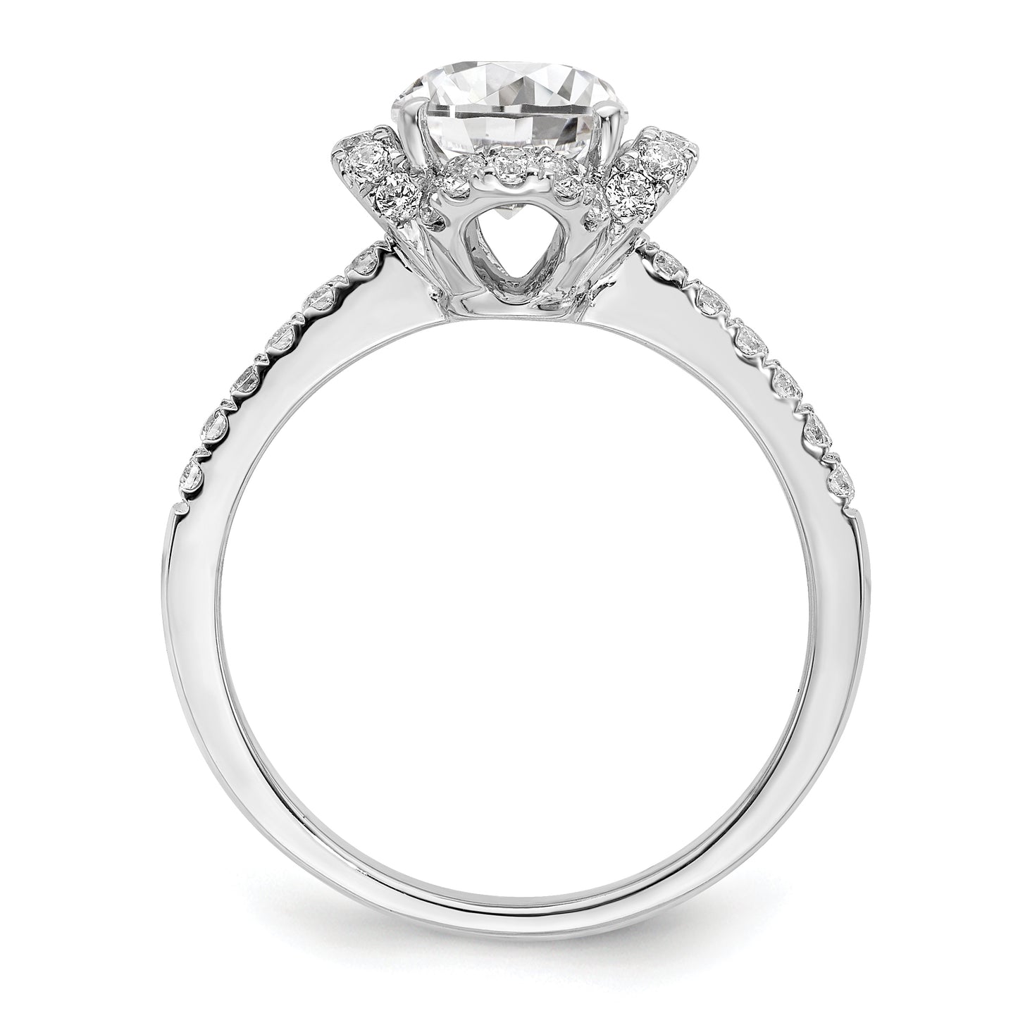 14K White Gold Lab Grown Diamond VS/SI FGH Round Engagement. Ring