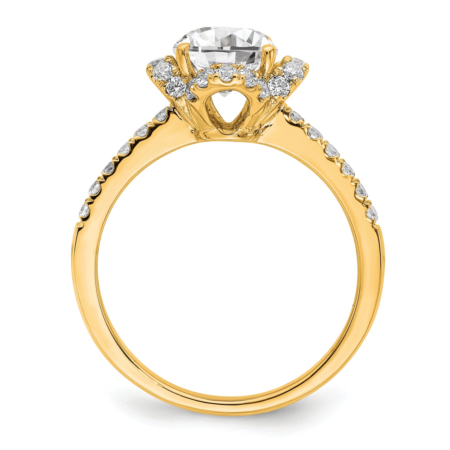 14k Yellow Gold Lab Grown Diamond VS/SI+ G+ Round Engagement. Ring