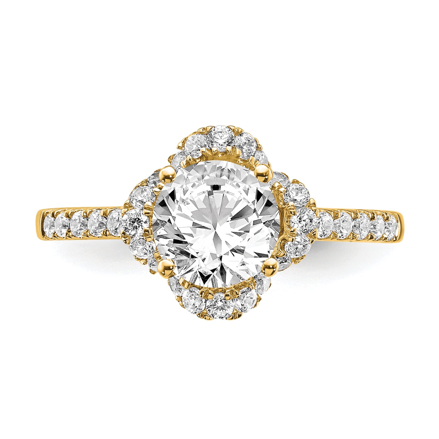 14k Yellow Gold Lab Grown Diamond VS/SI+ G+ Round Engagement. Ring