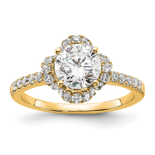 14k Yellow Gold Lab Grown Diamond VS/SI+ G+ Round Engagement. Ring