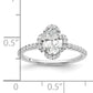 14K White Gold Lab Grown Diamond VS/SI+ G+ Oval Engagement. Ring