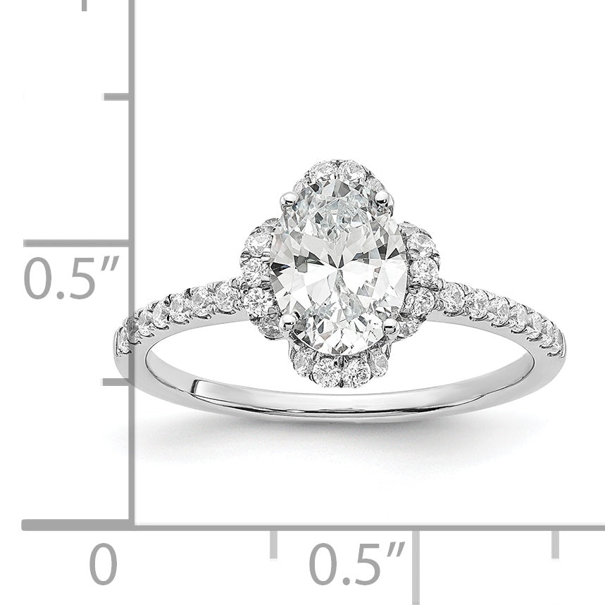 14K White Gold Lab Grown Diamond VS/SI+ G+ Oval Engagement. Ring