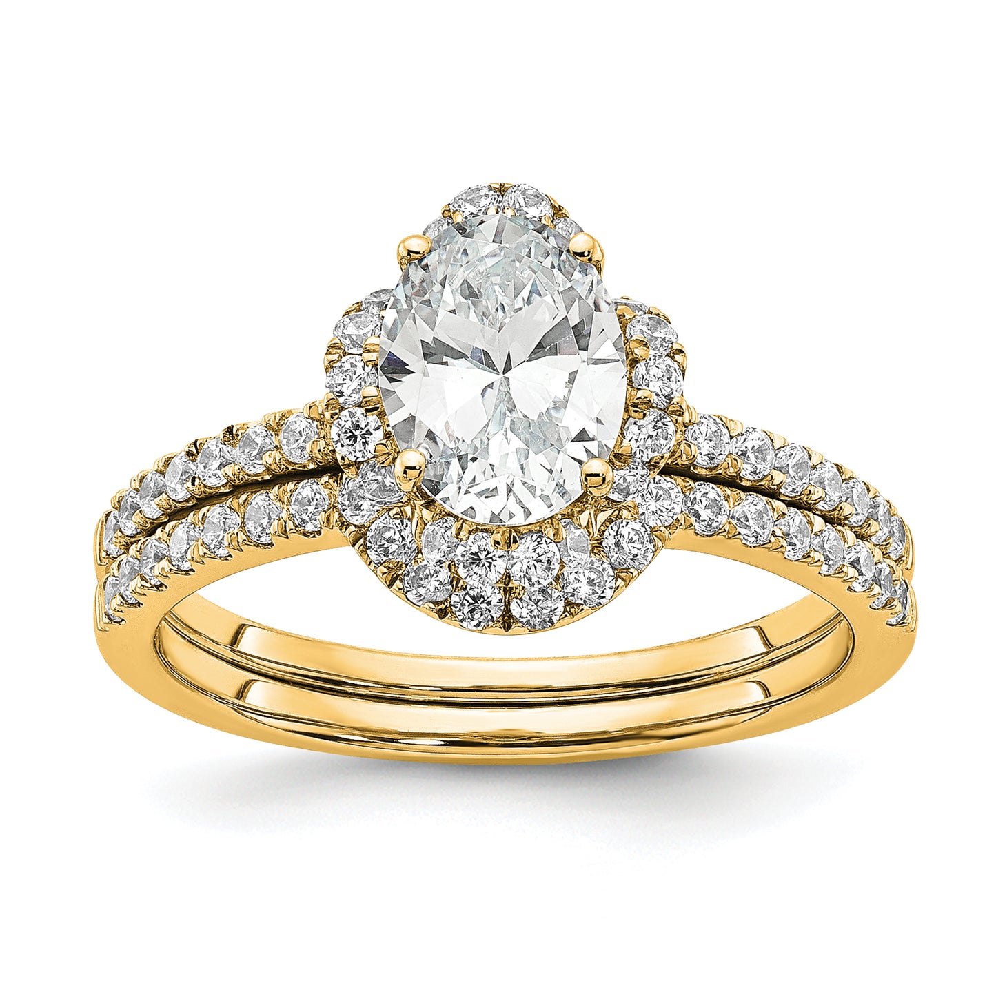 14k Yellow Gold Lab Grown Diamond VS/SI FGH Oval Engagement. Ring