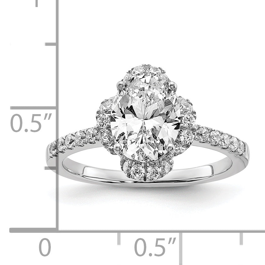 14K White Gold Lab Grown Diamond VS/SI+ G+ Oval Engagement. Ring