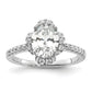 14K White Gold Lab Grown Diamond VS/SI+ G+ Oval Engagement. Ring