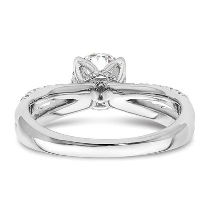 14k White Gold 5/8 Ct. Lab Grown Diamond VS/SI+ G+ 1 Ct. Center Round Semi Mount Engagement Ring