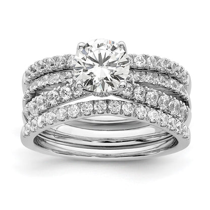14k White Gold 5/8 Ct. Lab Grown Diamond VS/SI+ G+ 1 Ct. Center Round Semi Mount Engagement Ring