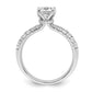 14k White Gold 5/8 Ct. Lab Grown Diamond VS/SI+ G+ 1 Ct. Center Cushion Engagement Ring