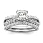 14k White Gold 5/8 Ct. Lab Grown Diamond VS/SI+ G+ 1 Ct. Center Cushion Engagement Ring