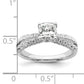 14k White Gold 5/8 Ct. Lab Grown Diamond VS/SI+ G+ 1 Ct. Center Cushion Engagement Ring