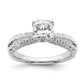 14k White Gold 5/8 Ct. Lab Grown Diamond VS/SI+ G+ 1 Ct. Center Cushion Engagement Ring