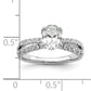 14k White Gold 5/8 Ct. Lab Grown Diamond VS/SI+ G+ 1 Ct. Center Oval Engagement Ring