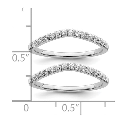 14K White Gold Lab Grown Diamond VS/SI FGH Set of 2 Wedding Band Rings