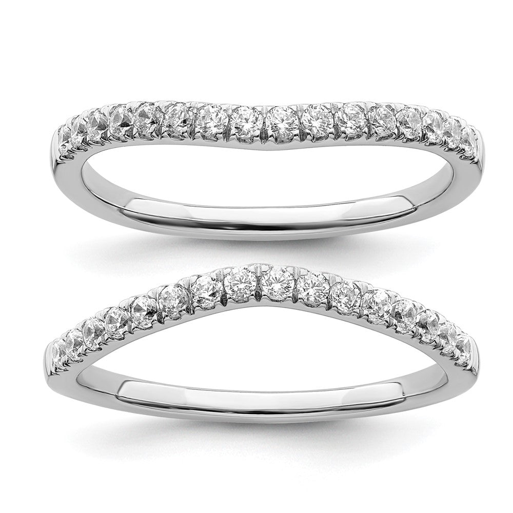 14K White Gold Lab Grown Diamond VS/SI FGH Set of 2 Wedding Band Rings