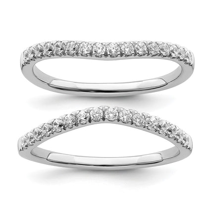 14K White Gold Lab Grown Diamond VS/SI FGH Set of 2 Wedding Band Rings