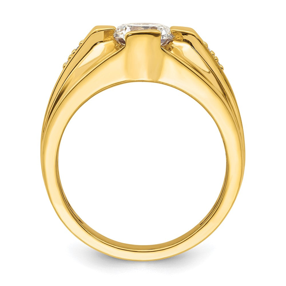 14k Yellow Gold 1/15 Ct. Lab Grown Diamond VS/SI+ G+ Semi Mount Men's Ring