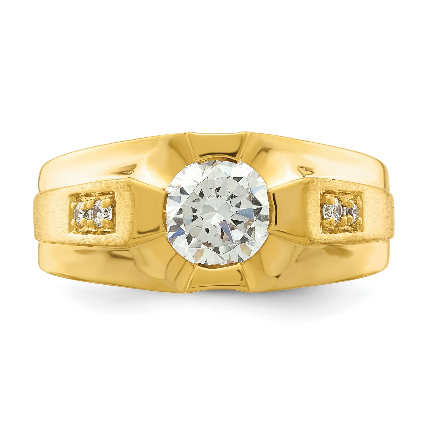 14k Yellow Gold 5/8 Ct. Lab Grown Diamond VS/SI+ G+ Certified Men's Ring